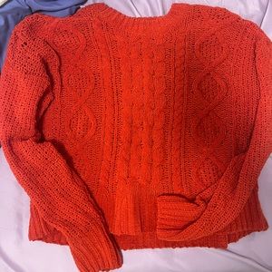 Red Cable Knit Sweater from Garage